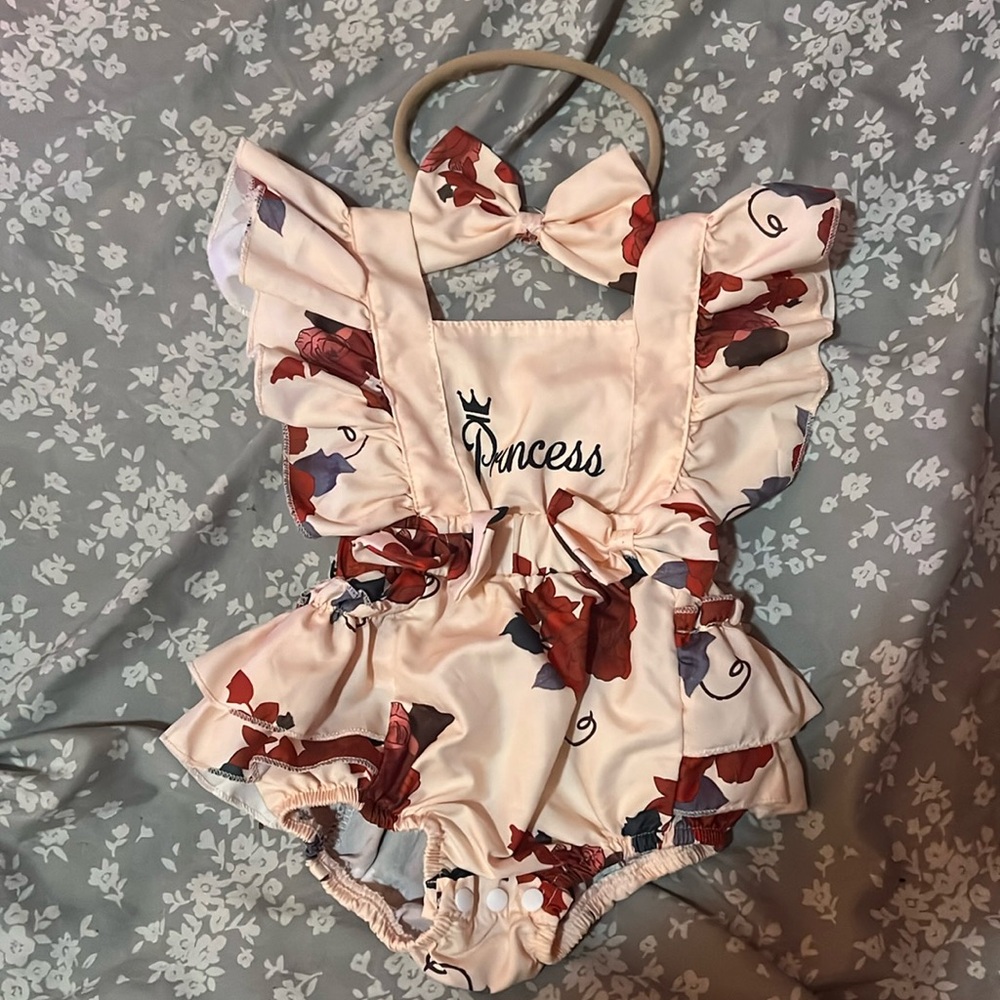 Princess romper with matching Bow